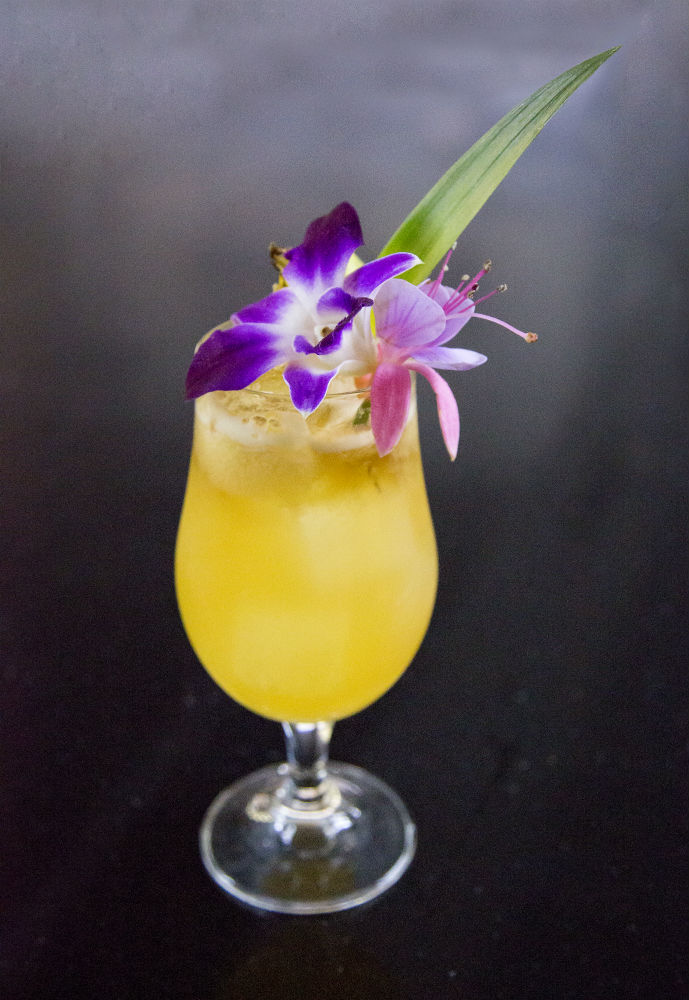 Yellow Tropical Cocktail made with Bols Banana