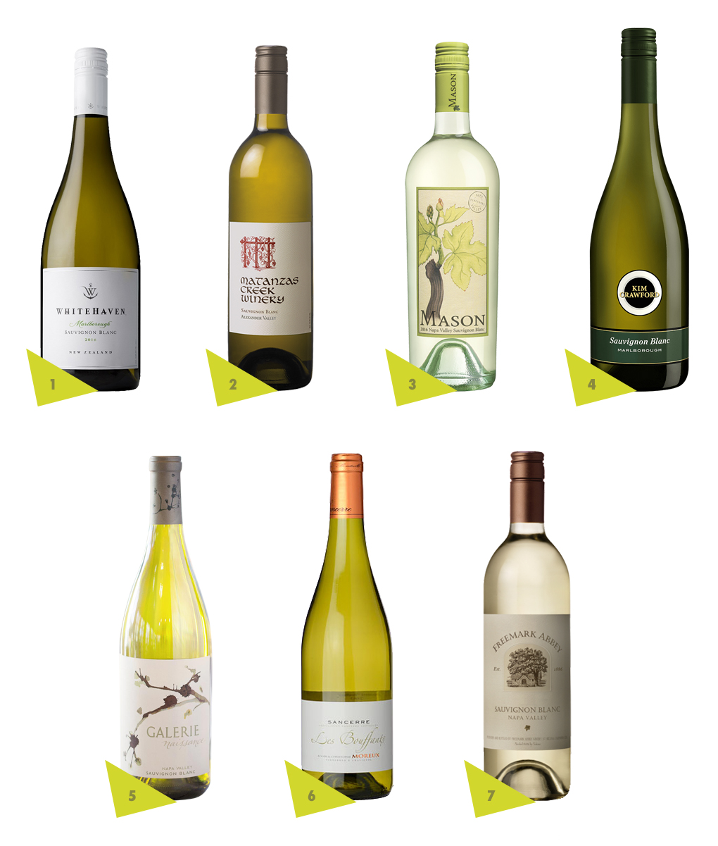 Collection of Sauvignon Blanc bottles