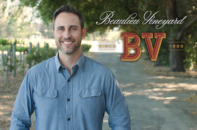 Trevor Durling headshot with vineyard in the background