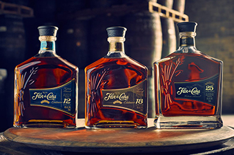 Three bottles of Flor de Caña rum