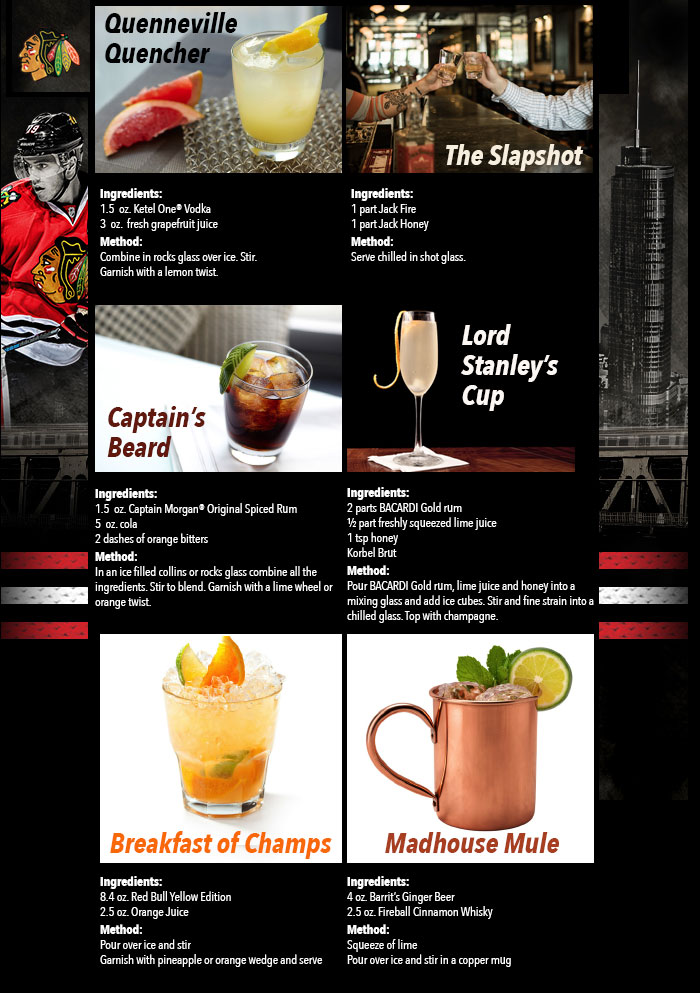 Blackhawks cocktails