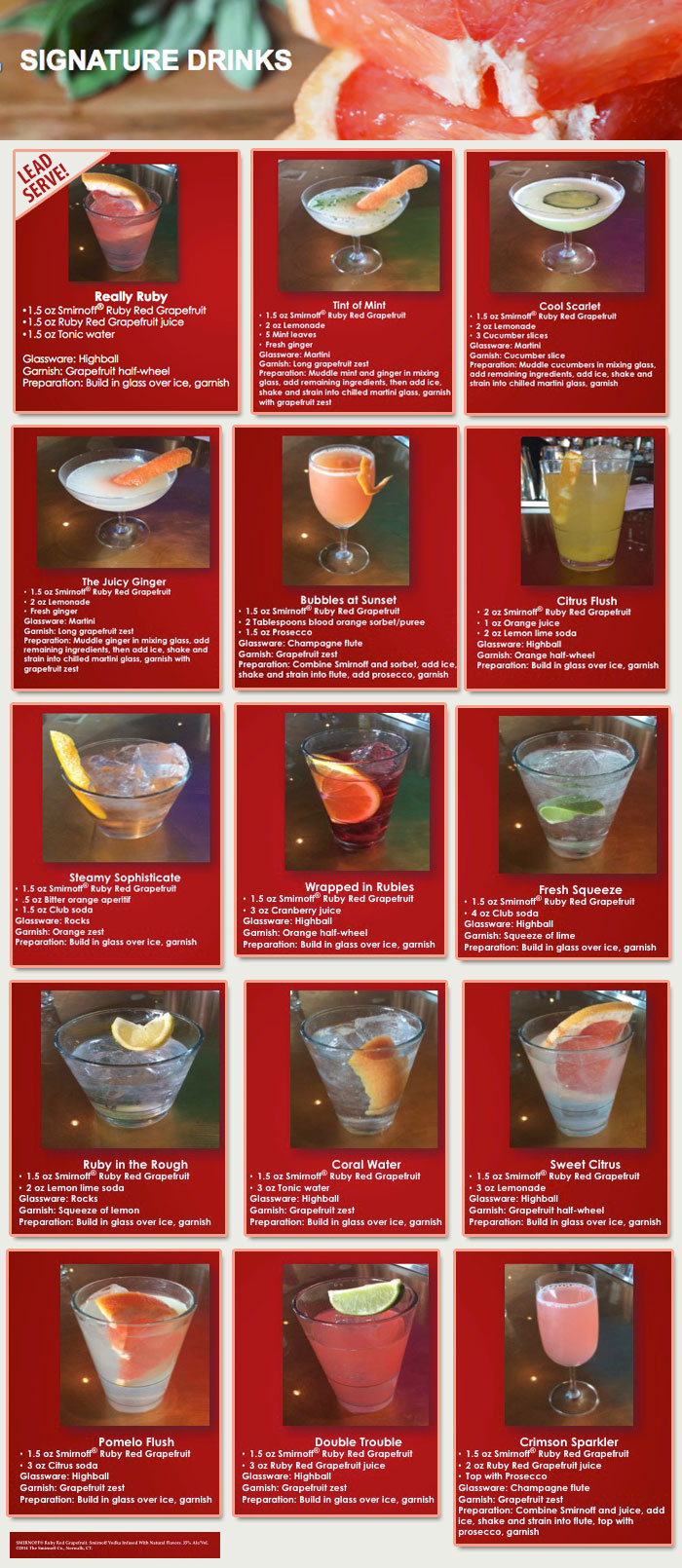 Smirnoff Ruby Red recipes