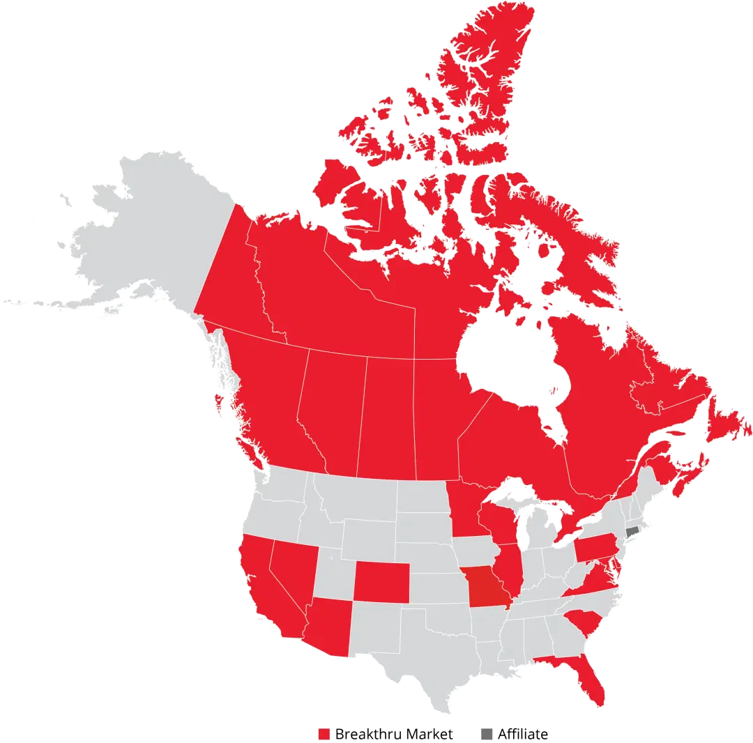 Breakthru market coverage map