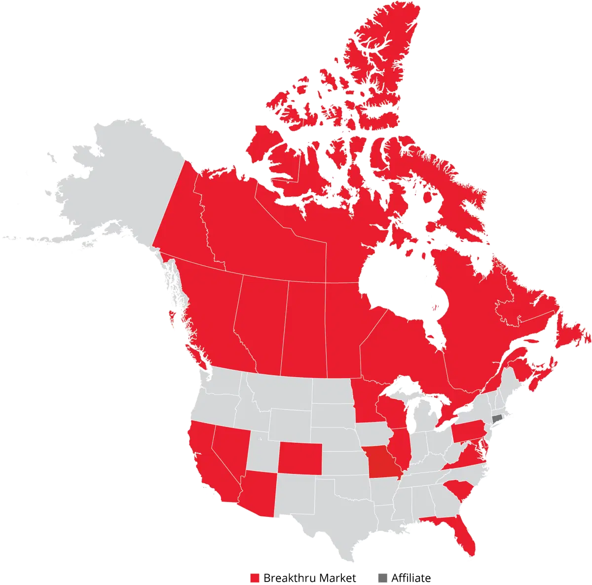 Breakthru market coverage map