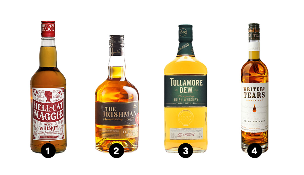 Hell-Cat Maggie, The Irishman, Tullamore D.E.W., Writers' Tears