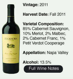 2011 DUCKHORN NAPA VALLEY CABERNET SAUVIGNON